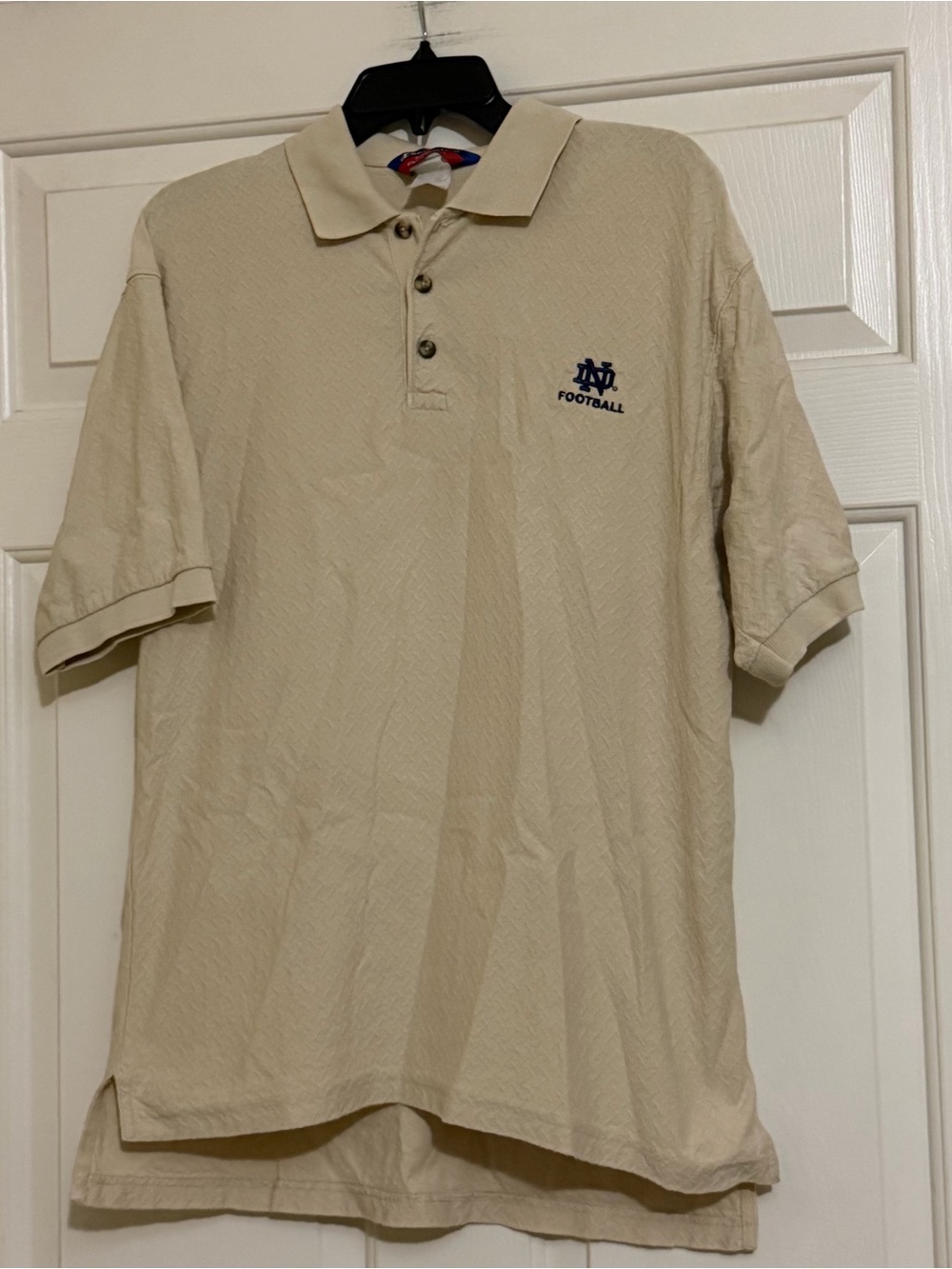 Vintage University of Notre Dame Fighting Irish Textured Golf Polo Shirt Size M